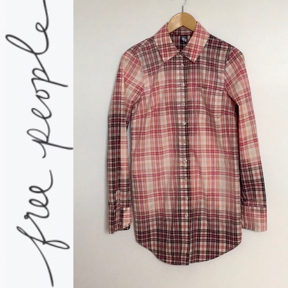 Free People Dresses & Skirts - FREE PEOPLE Plaid Ombré Tunic Dress Size 10